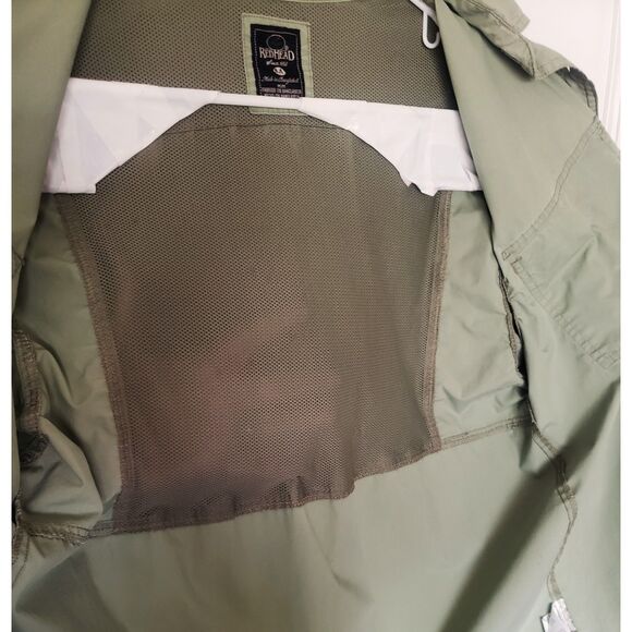 RedHead Shacket Jacket Shirt Mens Medium Flip Collar Mesh Back Green - Picture 5 of 8